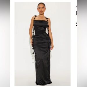 Fashion Nova Black Backless Dress